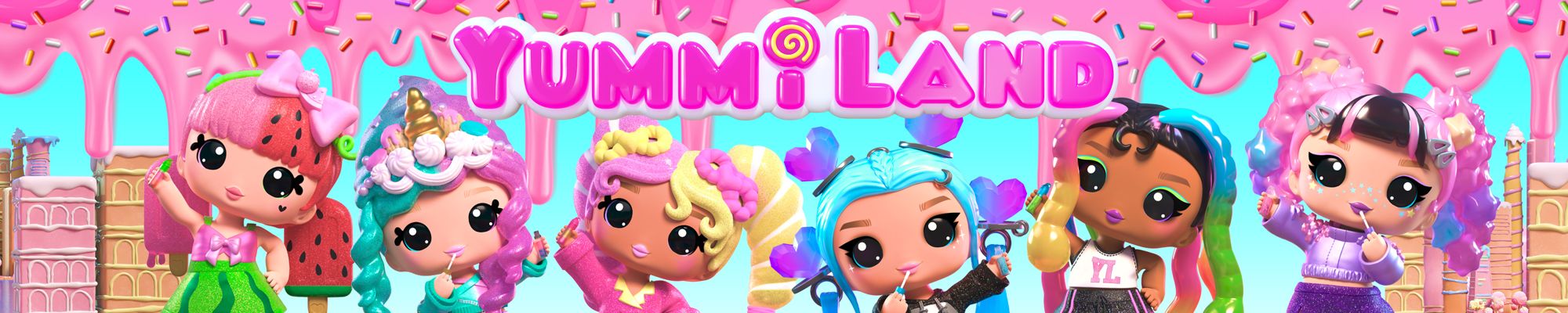 Yummiland lip gloss dolls Maya Watermelon, Callie Birthday Cake, Piper Peach and friends
